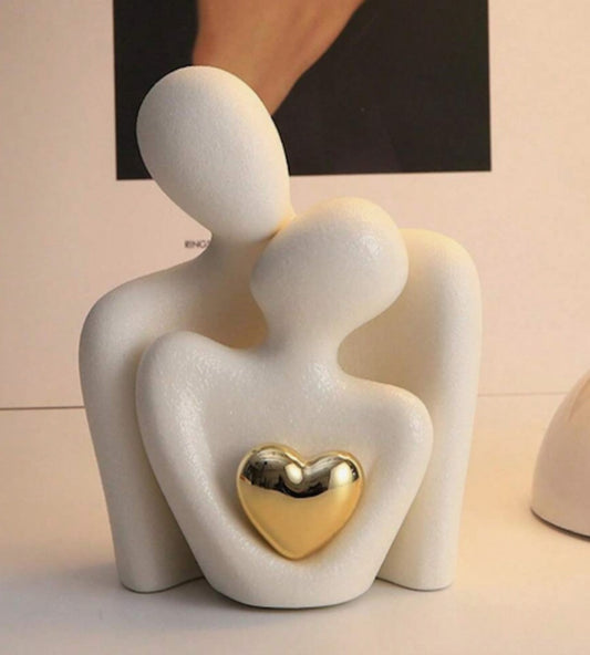 White Ceramic Love Sculpture Decor