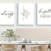 Christian Scripture Wall Art Canvas Home Decor, Frameless - 3 Piece Set